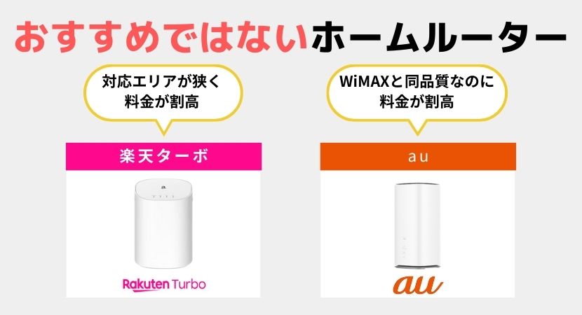楽天ターボやauのホームルーターはおすすめ？