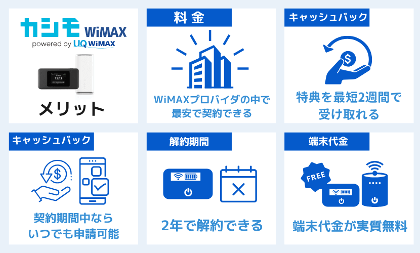 カシモワイマックスのメリット