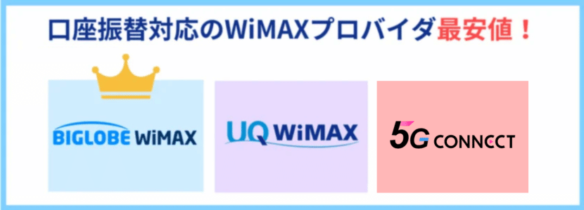 BIGLOBEWiMAXは口座振替で最安