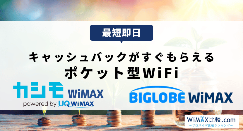 即日キャッシュバックを受け取れるポケット型WiFiはある？│WiMAX比較.com