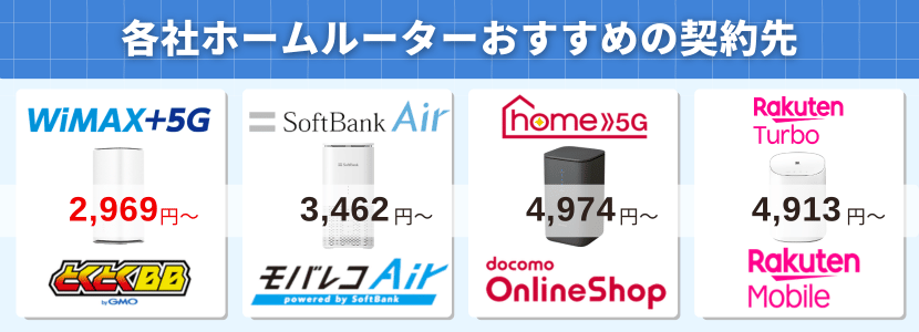 ホームルーター(置くだけWiFi)おすすめ4社を徹底比較！料金・速度 一人暮らし必見★2点セット割